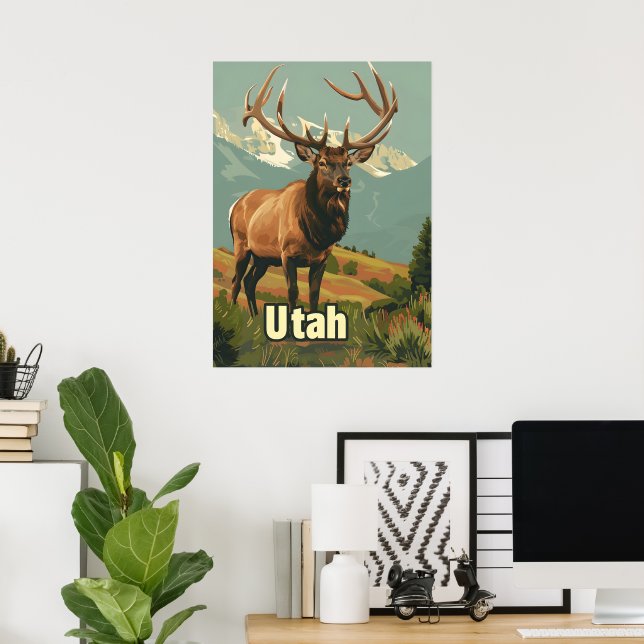 Poster Utah Elk (Escritório em casa)