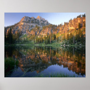 Póster UTAH. EUA. Mt. Magog refletido no White Pine