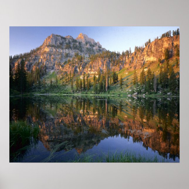 Póster UTAH. EUA. Mt. Magog refletido no White Pine (Frente)