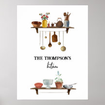 Utensílios Vintage Retro Watercolor Kitchen