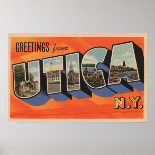 Póster Utica, Nova YorkLarge - Letra ScenesUtica, NY