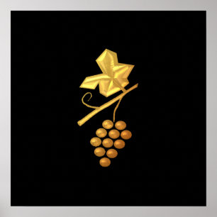 Póster Uvas "3D" do ouro