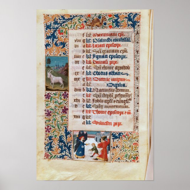 Poster V.25-3 Fol.12v O Mês de dezembro (Frente)