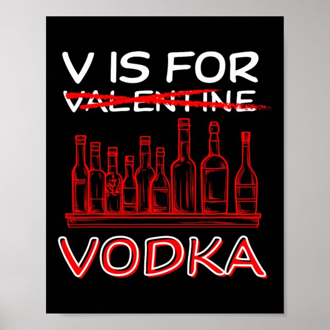 Poster V É Para Dia de os namorados De Vodka Piada Engraç (Frente)