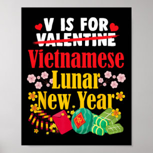 Poster V É Para O Ano Novo Vietnamita Funny Valentine Tet