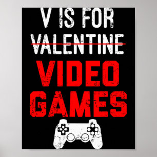 Poster V É Para O Dia Dos Namorados De Jogos De Vídeo Gam