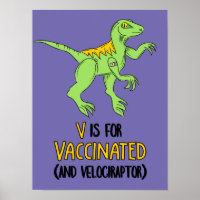 V é para Vacinado e Velociraptor