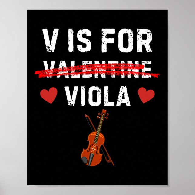 Poster V é para Viola Música Engraçada de Viola para o Di (Frente)