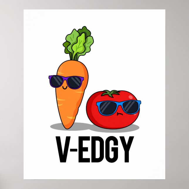 Poster V-Edgy Funny Veggie Pun (Frente)