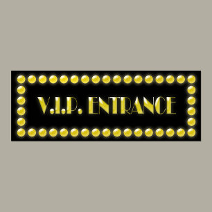 Póster V.I.P. Luzes de Hollywood do sinal da entrada