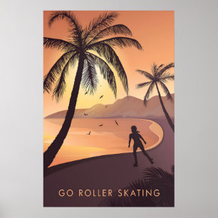 Poster Vá Andar De Patins Sobre Rodas Cartaz De Viagem