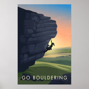 Poster Vá ao Bouldering Cartaz de Viagem