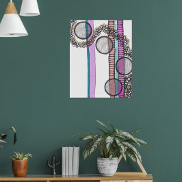 Poster Vá com o fluxo, rabisco original de arte