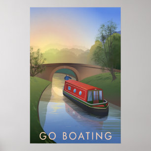 Poster Vá de Barco Cartaz de Viagem