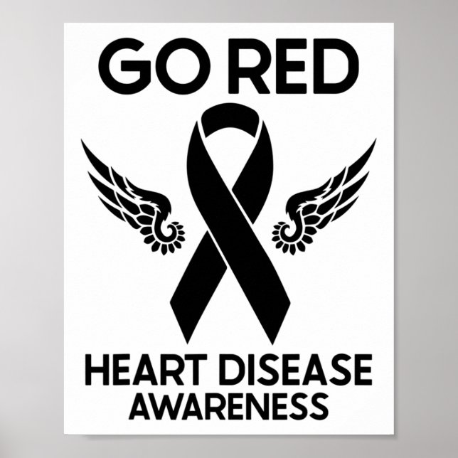 Poster Vá de Vermelho para a Conscientização sobre Doença (Frente)