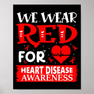 Poster Vá em Vermelho Conscientização Americana sobre Doe