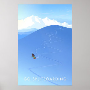 Poster Vá para o Splitboarding Cartaz de Viagens