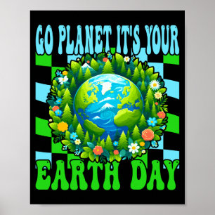 Poster Vá planeta dia da terra fofo terra amantes da natu
