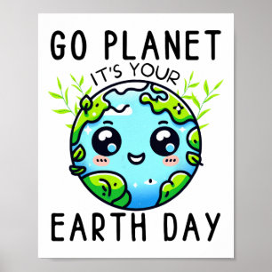 Poster Vá Planeta Seu Dia da Terra Professor Crianças Men