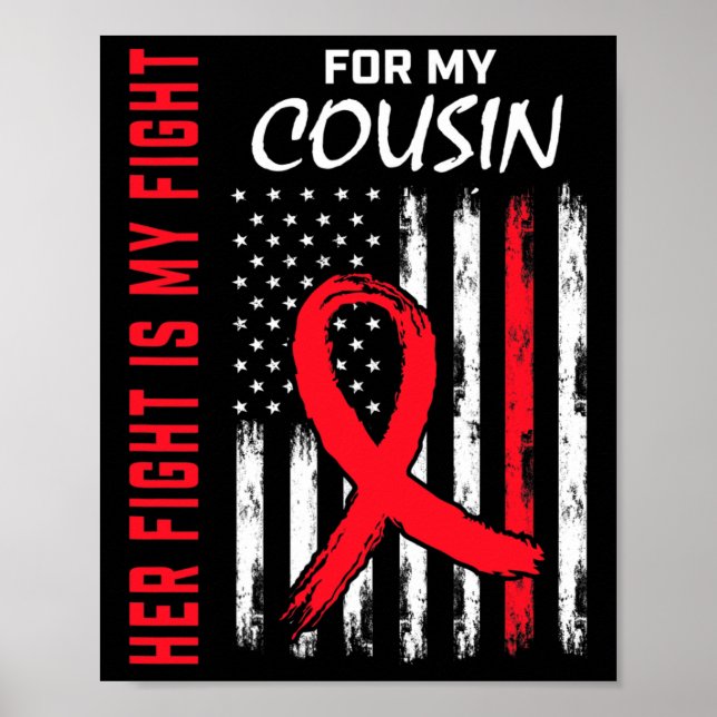 Poster Vá Vermelho Sua Luta Prima Consciência da Doença C (Frente)