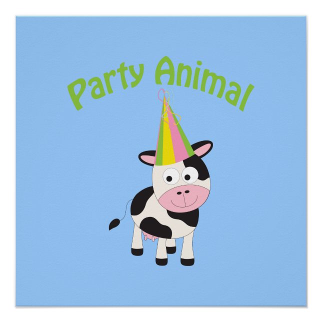 Póster Vaca animal de festa (Frente)