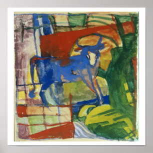 Póster Vaca azul, 1914 (tempera no papel)