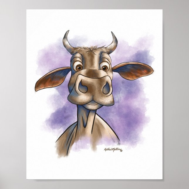 Poster Vaca Brahman Desenho Animado (Frente)