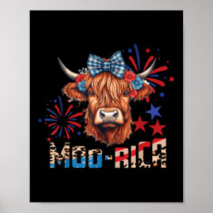 Poster Vaca das Terras Altas da Moo-rica 4 de Julho Dia d