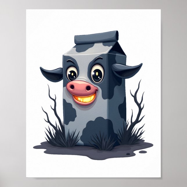 Poster Vaca de cartão de leite amaldiçoada (Frente)