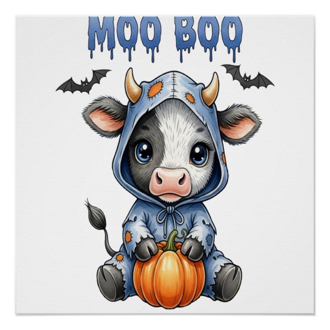 Póster Vaca de Halloween Moo Boo (Frente)