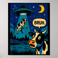 Vaca engraçada meme ufo alienígena zoológico menin