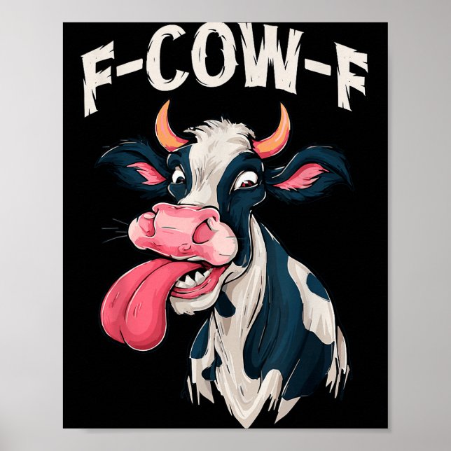 Poster Vaca engraçada meme vaca homens mulheres  (Frente)
