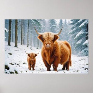 Poster Vaca Highland Natureza Animal Natureza Selvagem Af