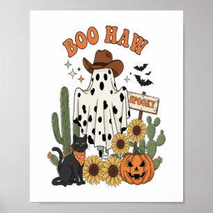 Poster Vaca Manchas Fantasma Western-Engraçado Halloween