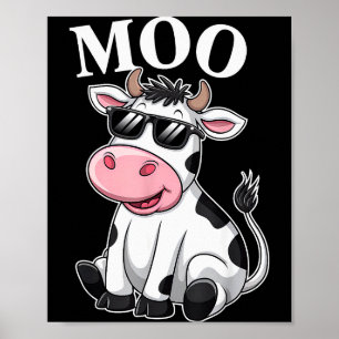 Poster Vaca Moo - Vaca de Fazendeiro Engraçada Para Homen