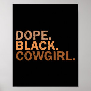 Poster Vaca Negra Droga Cowgirl Melanina Rodeio Africana