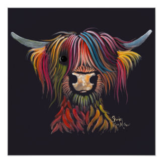 Póster Vaca "OLIVER" escocesa de Hairy Highland