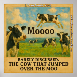 Poster Vaca Pulou o Moo – Carrinho de Fazenda Caprichoso