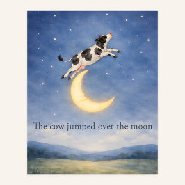 Poster Vaca Saltando Sobre a Lua – Cartaz de Rima Infanti