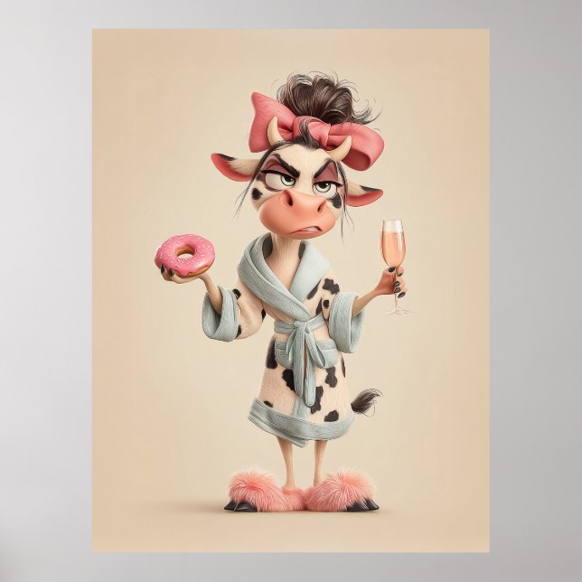 Poster Vaca Sassy no modo Spa (Frente)