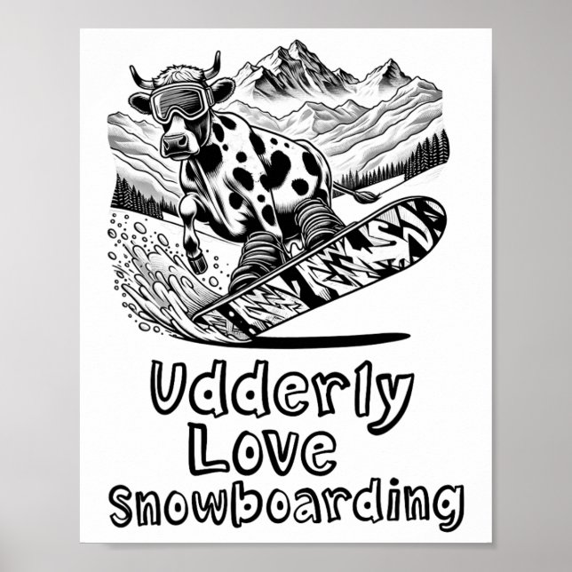 Poster Vaca Snowboard A Destruir Os Esfregões - Snowboard (Frente)