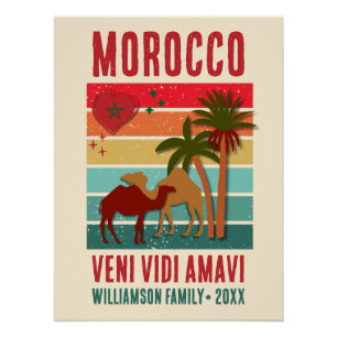 Póster Vacação Familiar Personalizada MARROCOS Brilhante