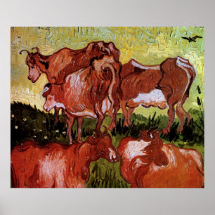 Póster Vacas (após Jordaens) por Vincent van Gogh