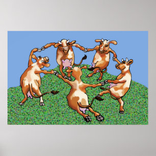 Póster Vacas dançantes de Mootisse