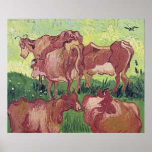 Póster Vacas de Vincent van Gogh , 1890