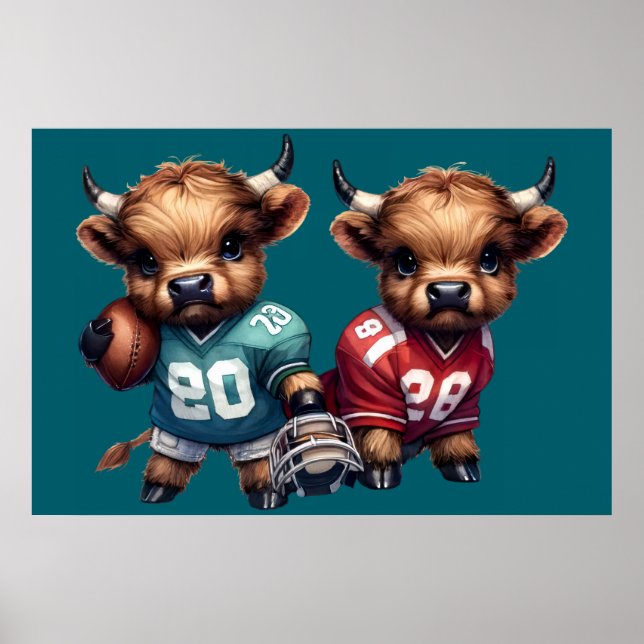 Poster Vacas e Futebol das Highland (Frente)