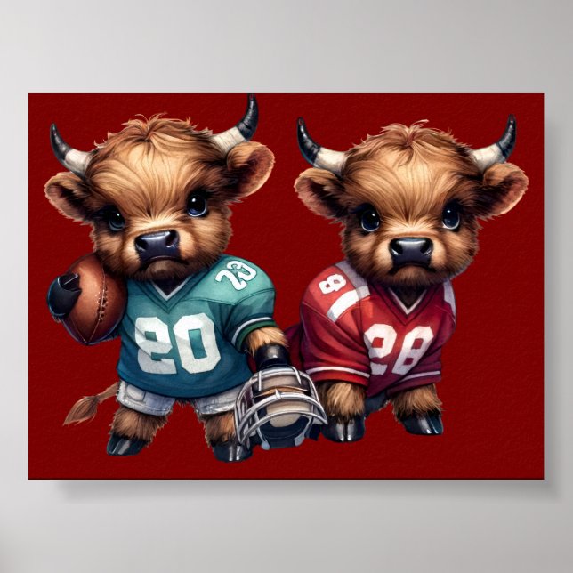 Poster Vacas e Futebol das Highland (Frente)