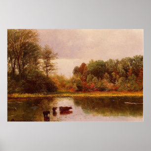 Póster Vacas em um cenário de rega por Albert B.