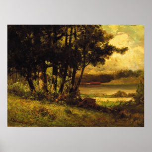 Poster Vacas Grazing Perto do Rio - Edward Banister
