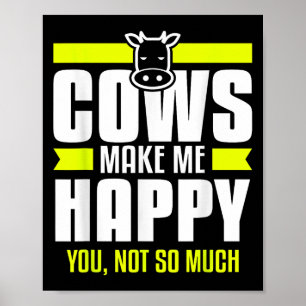 Poster Vacas Me Fazem Feliz Você Não Tanto Citação De Agr